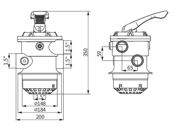 Bình lọc cát Glong PW-500 (Van Đứng 1.5")