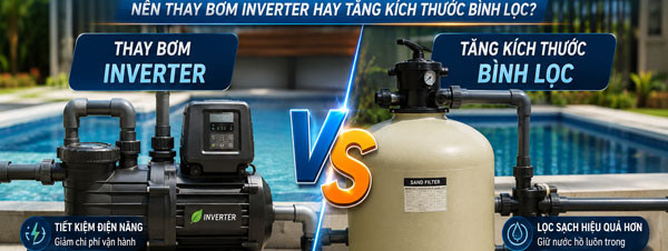 Nâng Cấp Hệ Lọc Hồ Bơi Cũ: Nên Thay Bơm Inverter Hay Tăng Kích Thước Bình Lọc? Nâng Cấp Hệ Lọc Hồ Bơi Cũ: Nên Thay Bơm Inverter Hay Tăng Kích Thước Bình Lọc?