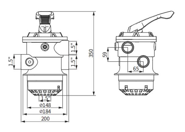 Kích thước van đứng 6 cửa