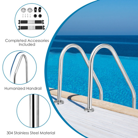 Cầu thang bể bơi Inox