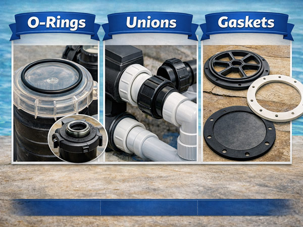 Các vị trí kiểm tra Air Leak quanh nắp bầu bơm, O-ring, rắc co, nút xả và van đường hút 
